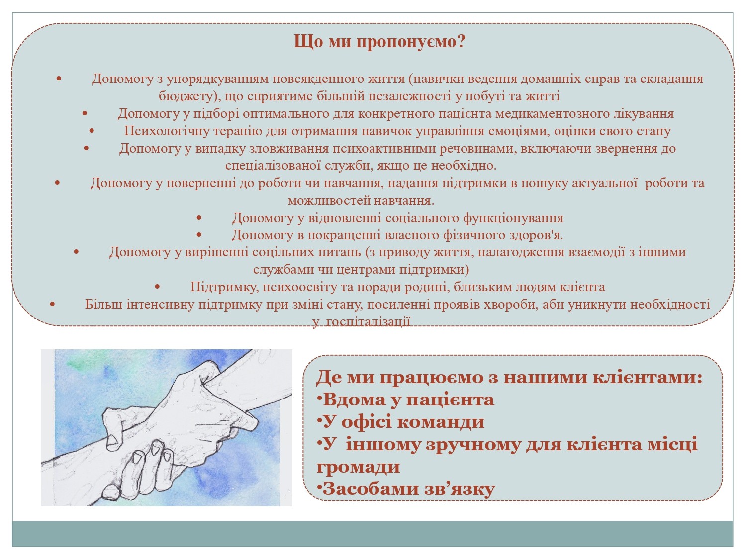 Мультидисциплінарна команда з психічного здоров’я КНП “ЧОПНЛ” ЧОР