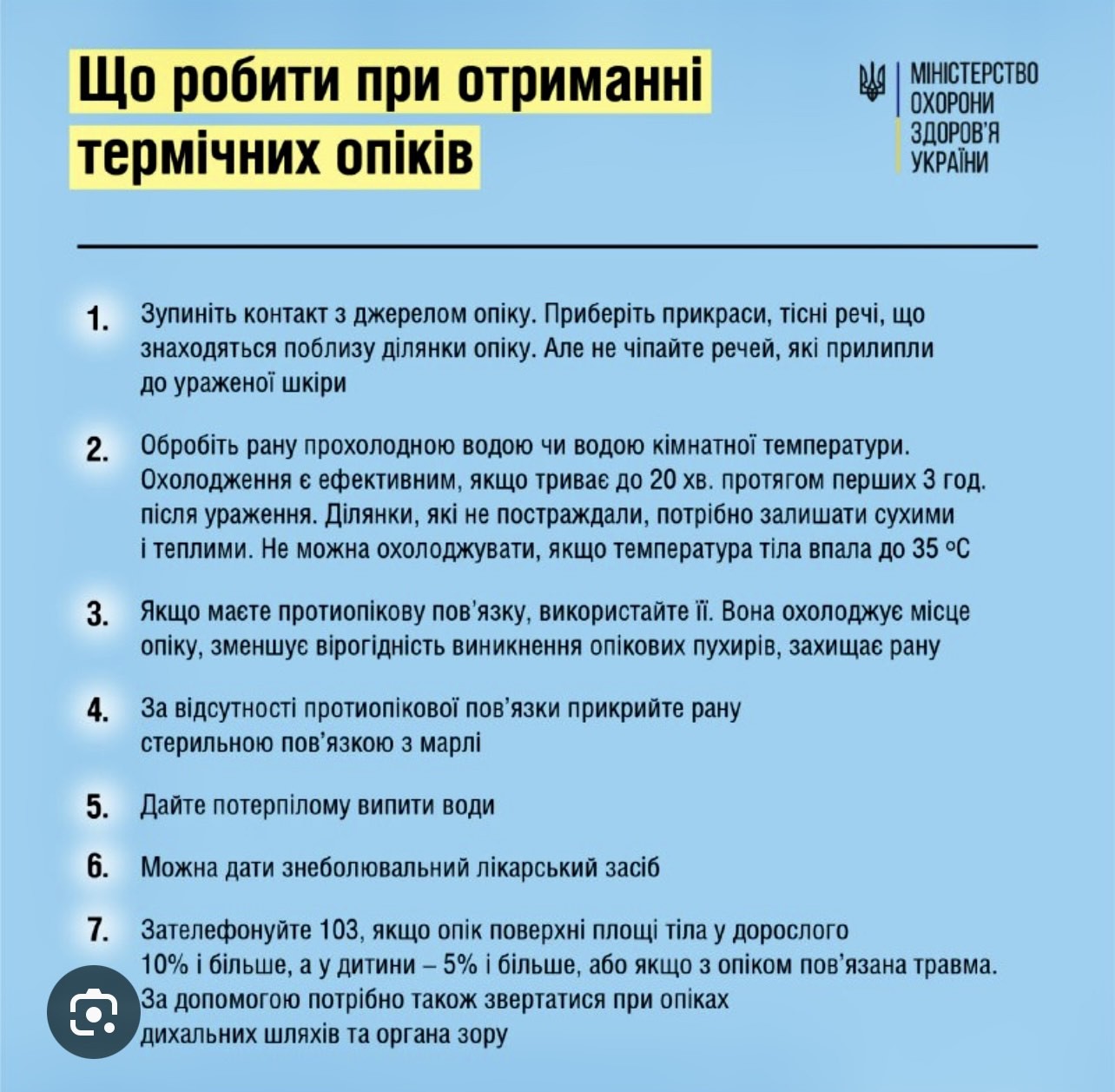 Що робити при отриманні термічних опіків